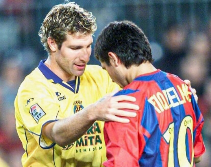 Riquelme y Palermo, como en los viejos tiempos, en los 100 años del Villareal