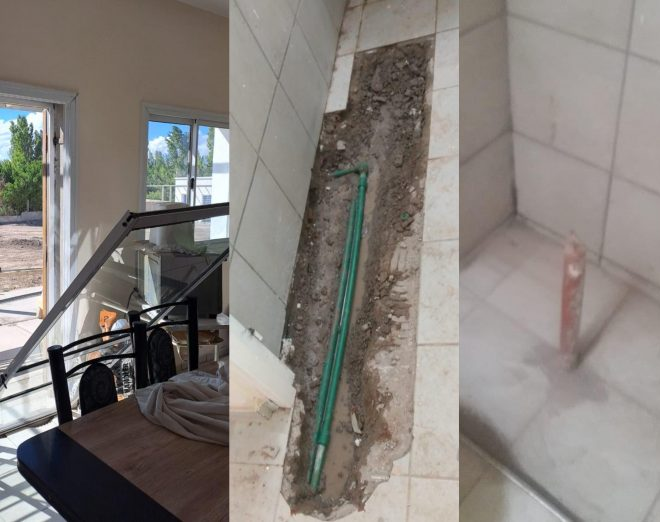 Vecinos de un barrio recientemente entregado denuncian que las viviendas se están cayendo a pedazos 