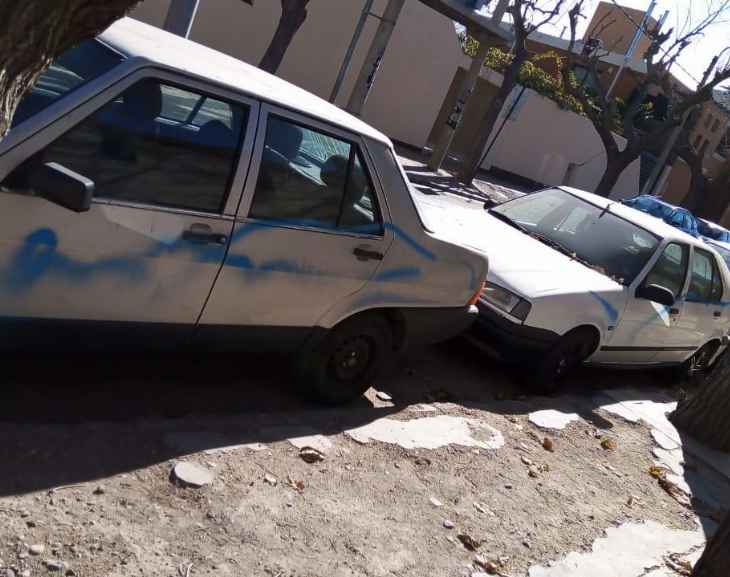 Le pintaron los autos con aerosol y asegura que lo vandalizaron