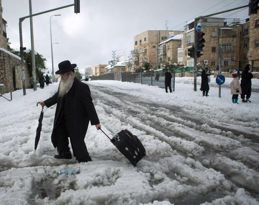 Impactante nevada cubrió de blanco a Jerusalén