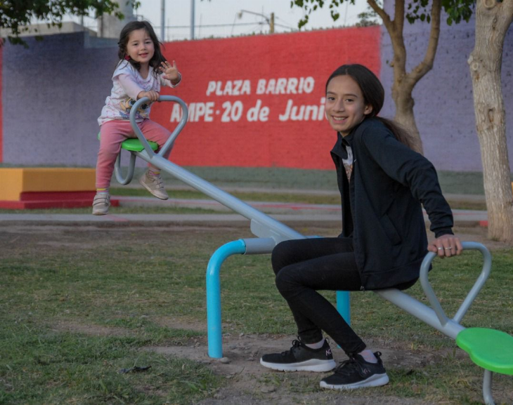 Espacios verdes en Chimbas: El Barrio Ampe 20 de Junio ya tiene su plaza