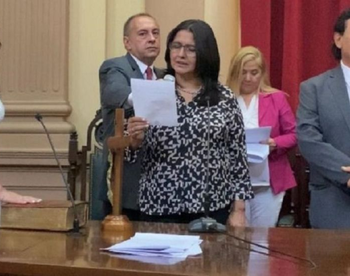 Una diputada salteña juró con anillo y vestida de novia