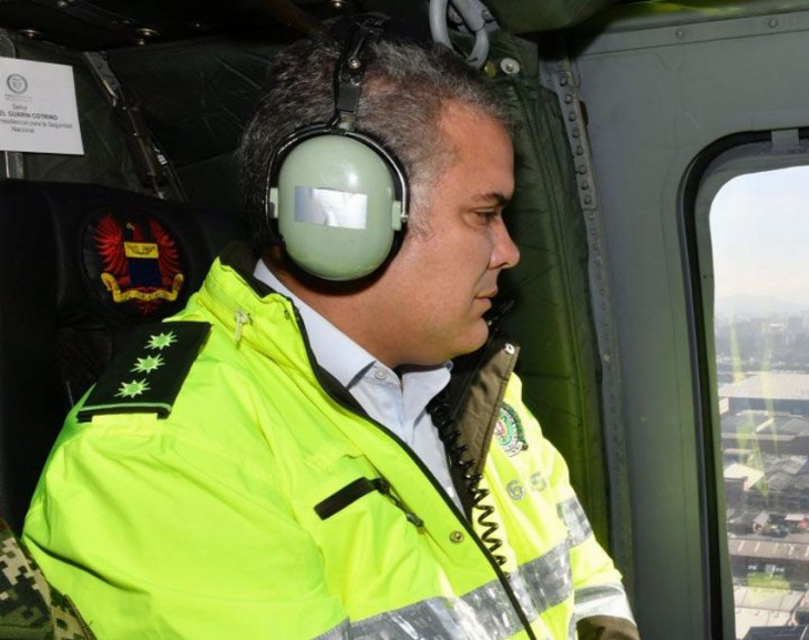Atacaron a balazos el helicóptero del Presidente de Colombia