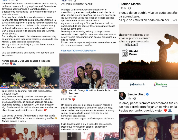 Mirá los posteos que hicieron los políticos para saludar por el Día del Padre