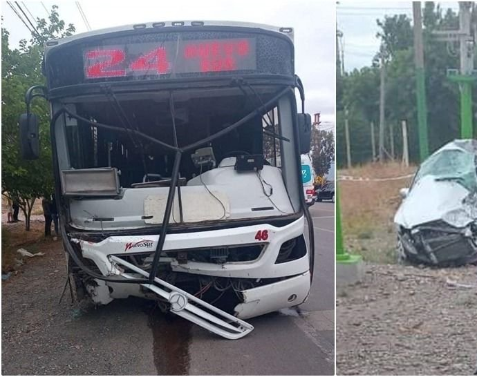 Un auto chocó con un colectivo y dos personas fallecieron 