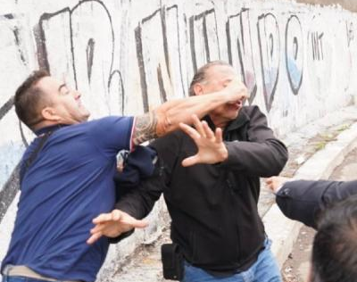 Sergio Berni se cruzó al aire con los colectiveros que le pegaron