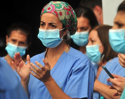 Personal de salud también salió a la calle 