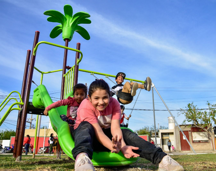 El Barrio Chimbas II disfruta a pleno su plaza principal renovada