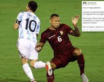 El defensor Venezolano de la patada contra Messi se disculpó en redes sociales