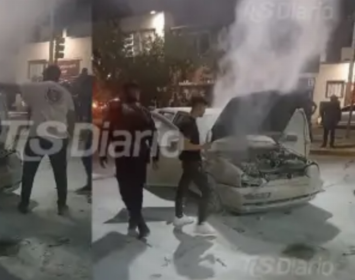 Un auto se incendió en pleno centro sanjuanino 