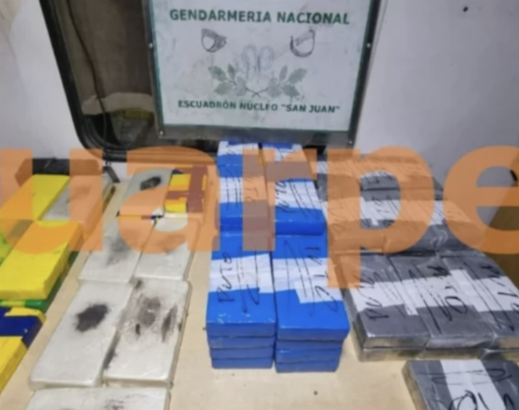 Histórico: encontraron más de 76 kg de cocaína en San Juan