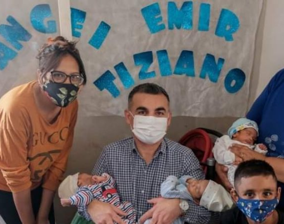 Los trillizos chimberos fueron dados de alta y ya están en casa