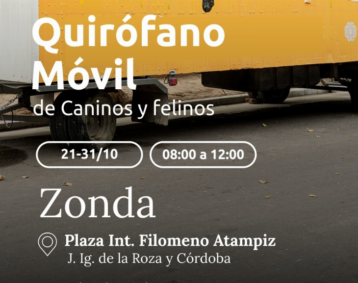 El Quirófano Móvil de Mascotas de encuentran en Zonda