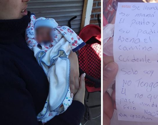 Dejaron a un bebé debajo de un auto junto a una nota