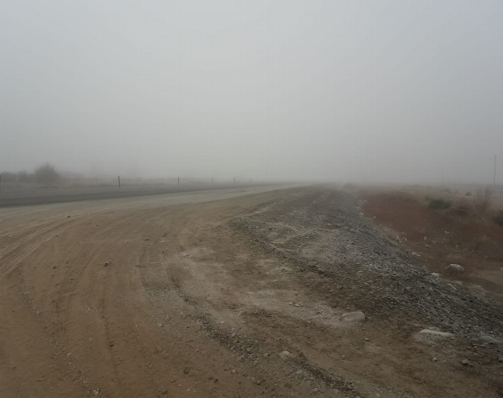 Una densa neblina invadió las rutas sanjuaninas