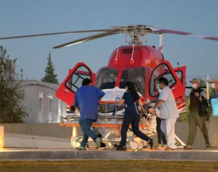 El helicóptero sanitario tuvo que trasladar a un joven que sufrió un fuerte accidente en Jáchal