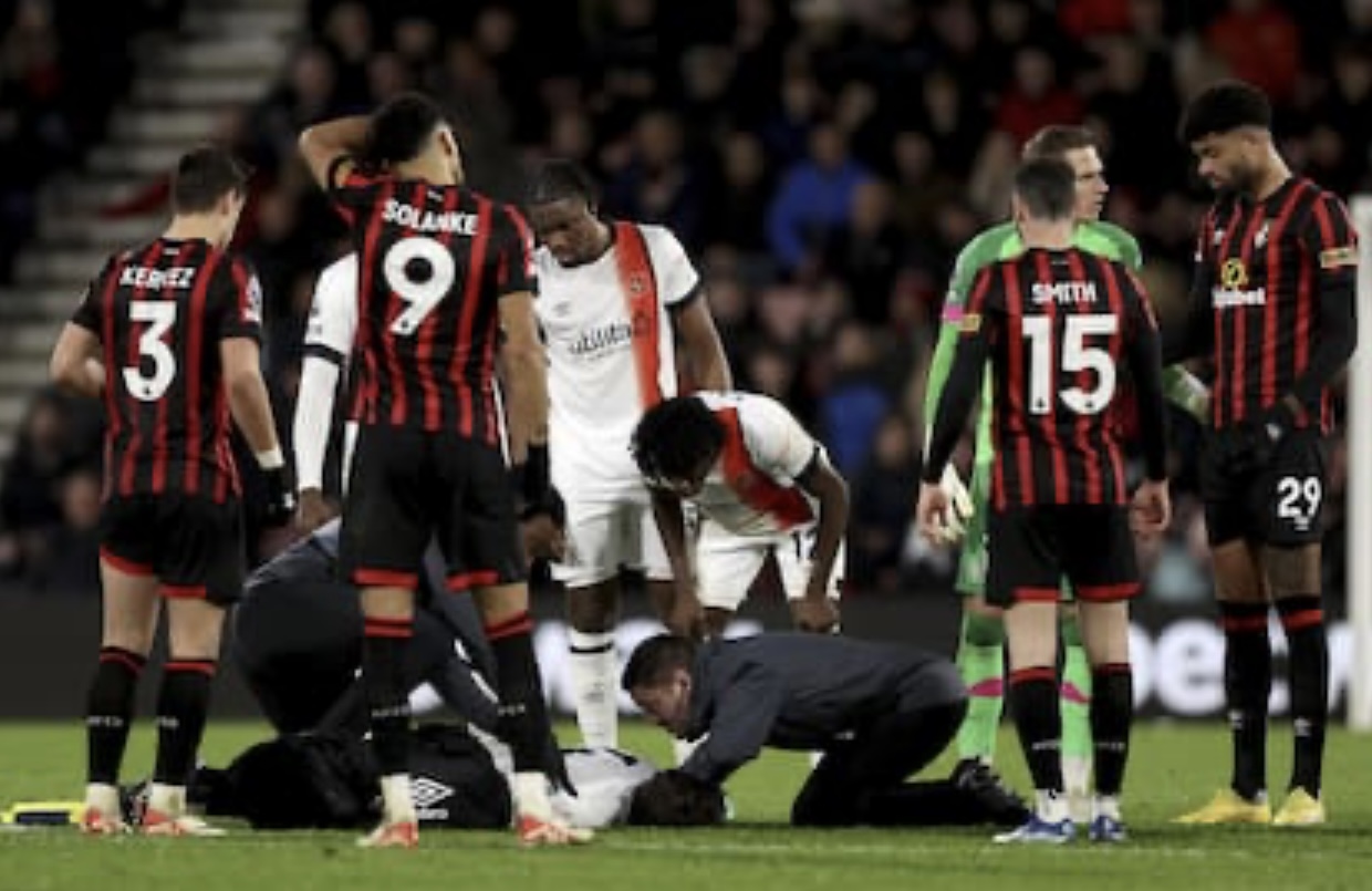Premier League: un jugador de Luton Town sufrió un paro cardíaco y el partido contra Bournemouth fue suspendido