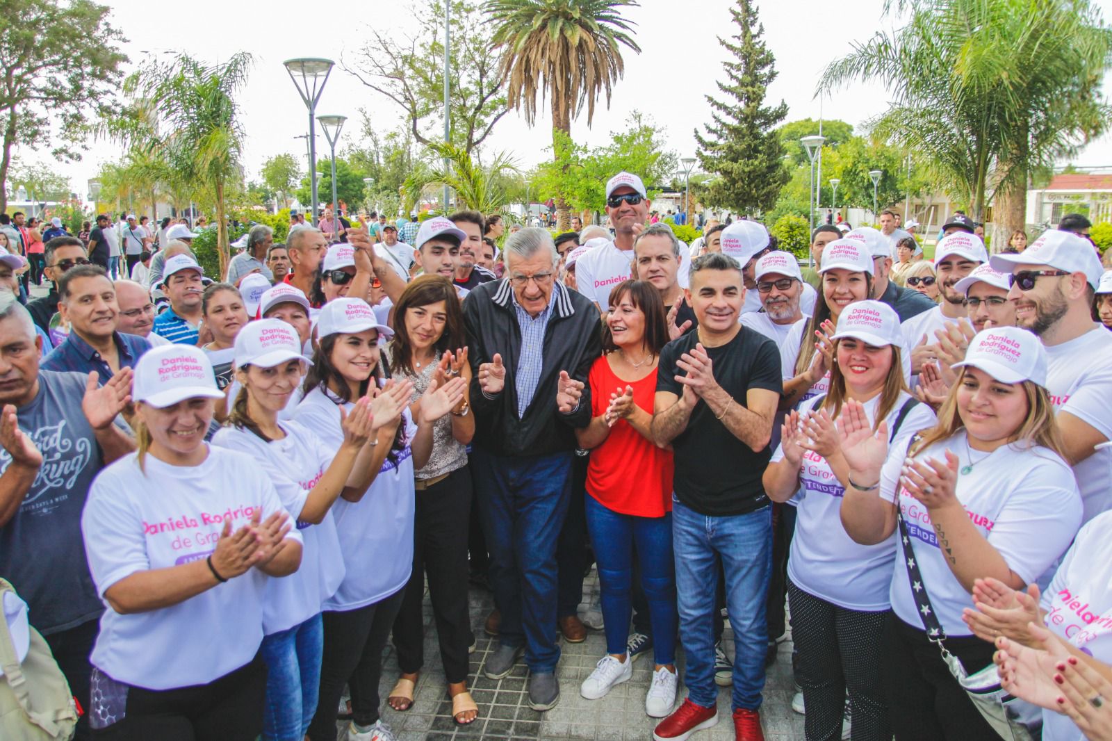 Gioja y Gramajo comenzaron su campaña juntos en Chimbas