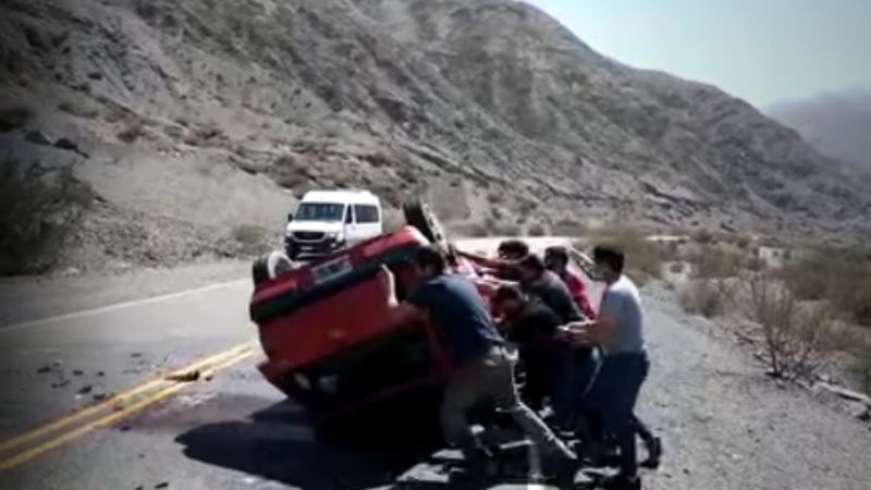 Perdió el control y volcó en la Ruta camino a Calingasta 