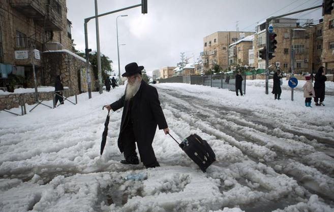 Impactante nevada cubrió de blanco a Jerusalén