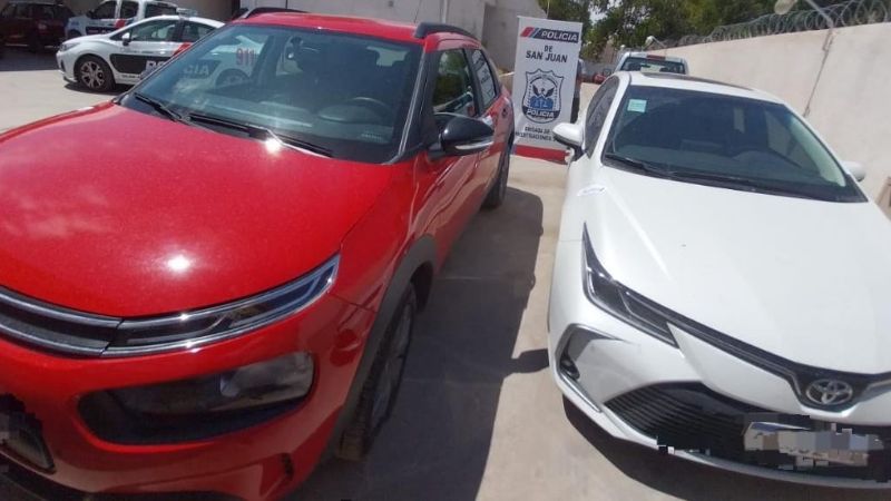 Dieron en Santa Lucía con dos autos robados en Córdoba