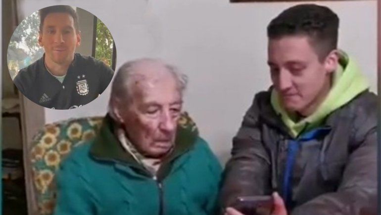 Messi sorprendió e hizo feliz a un abuelo de 100 años