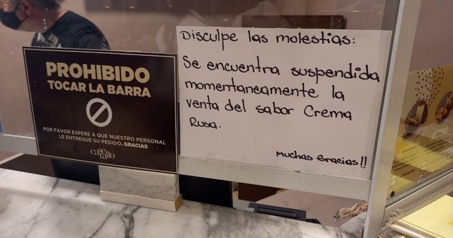 Una heladerÃa cordobesa decidió dejar de vender su sabor crema rusa en apoyo a Ucrania