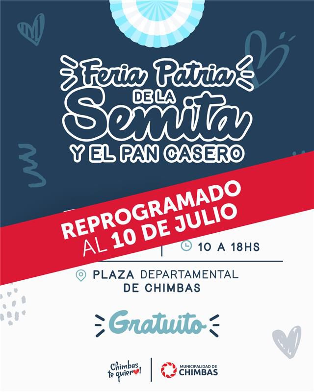 Re programan la Feria de la semita y el pan casero en Chimbas por el alerta meteorológico