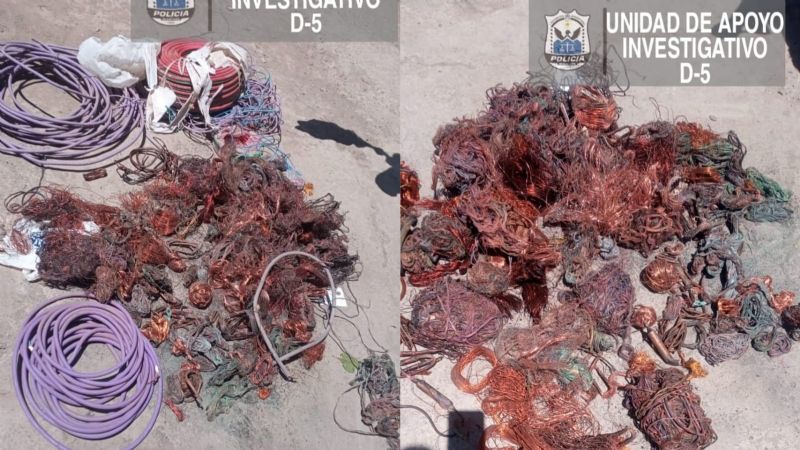 Cientos y cientos de metros cable fueron recuperados en un operativo