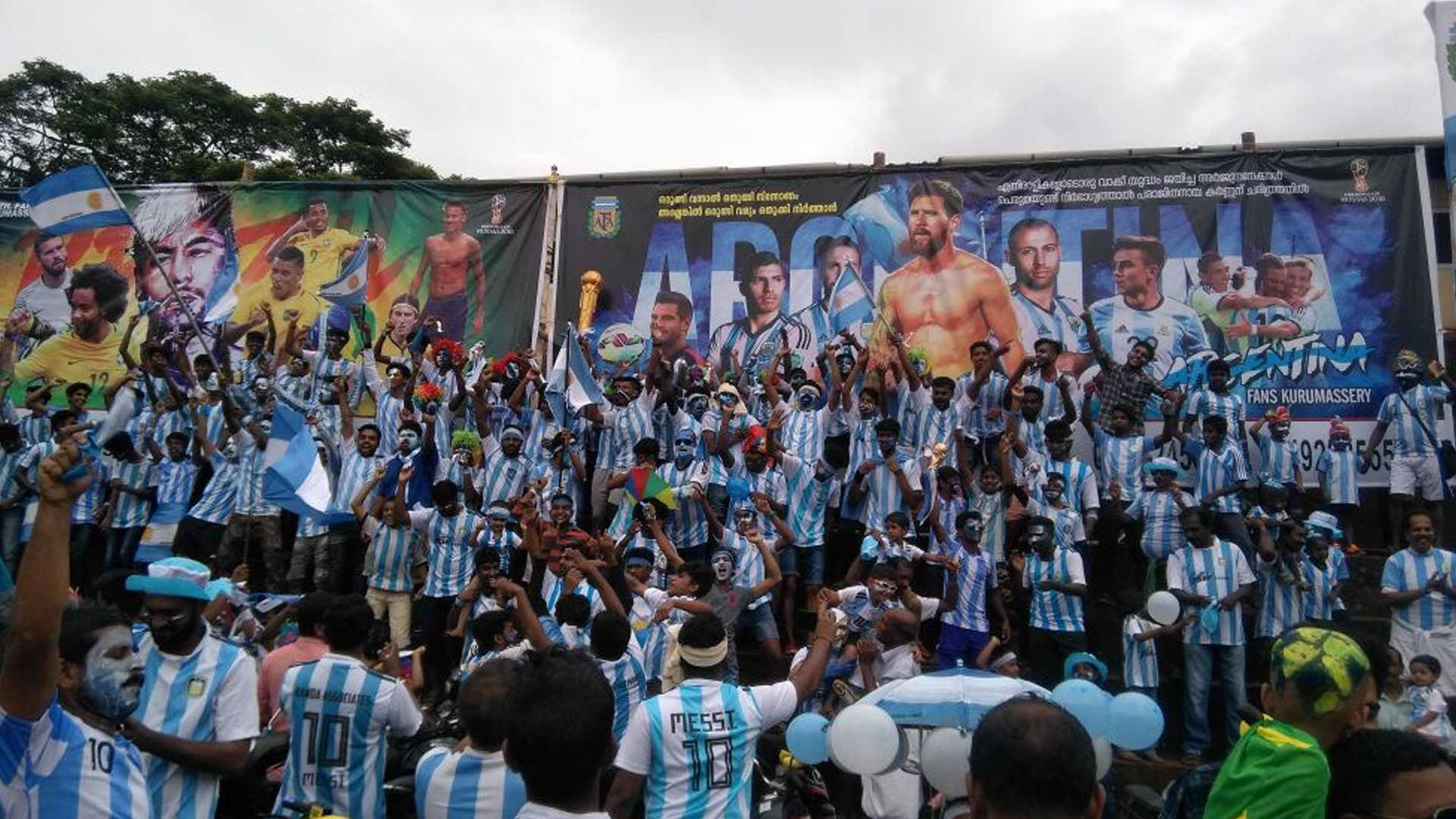 Messi mas ídolo que nunca en India: crearon un enorme cuadro en su honor