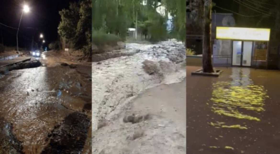 Un creciente en Barreal dejó evacuados e internados