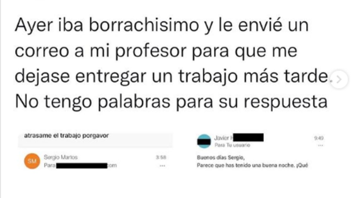 "Parece que tuviste una buena noche": estaba muy borracho y le escribió un insólito mail a un profesor de la universidad
