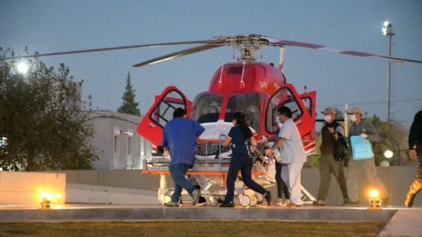 El helicóptero sanitario tuvo que trasladar a un joven que sufrió un fuerte accidente en Jáchal
