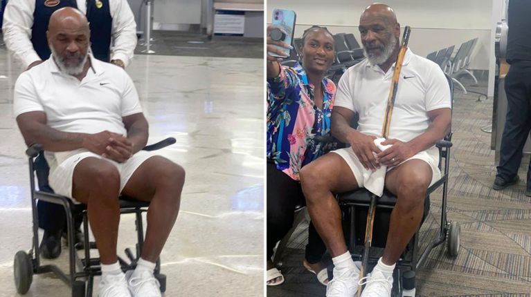 Preocupa la salud de Mike Tyson: lo vieron en silla de ruedas y con bastón